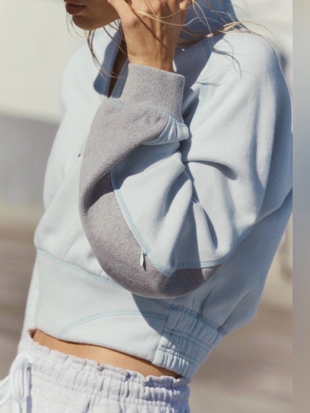 NWT FREE PEOPLE MOVEMENT OUT OF THE PARK PULLOVER ARCTIC SNOW COMBO - Picture 4 of 5